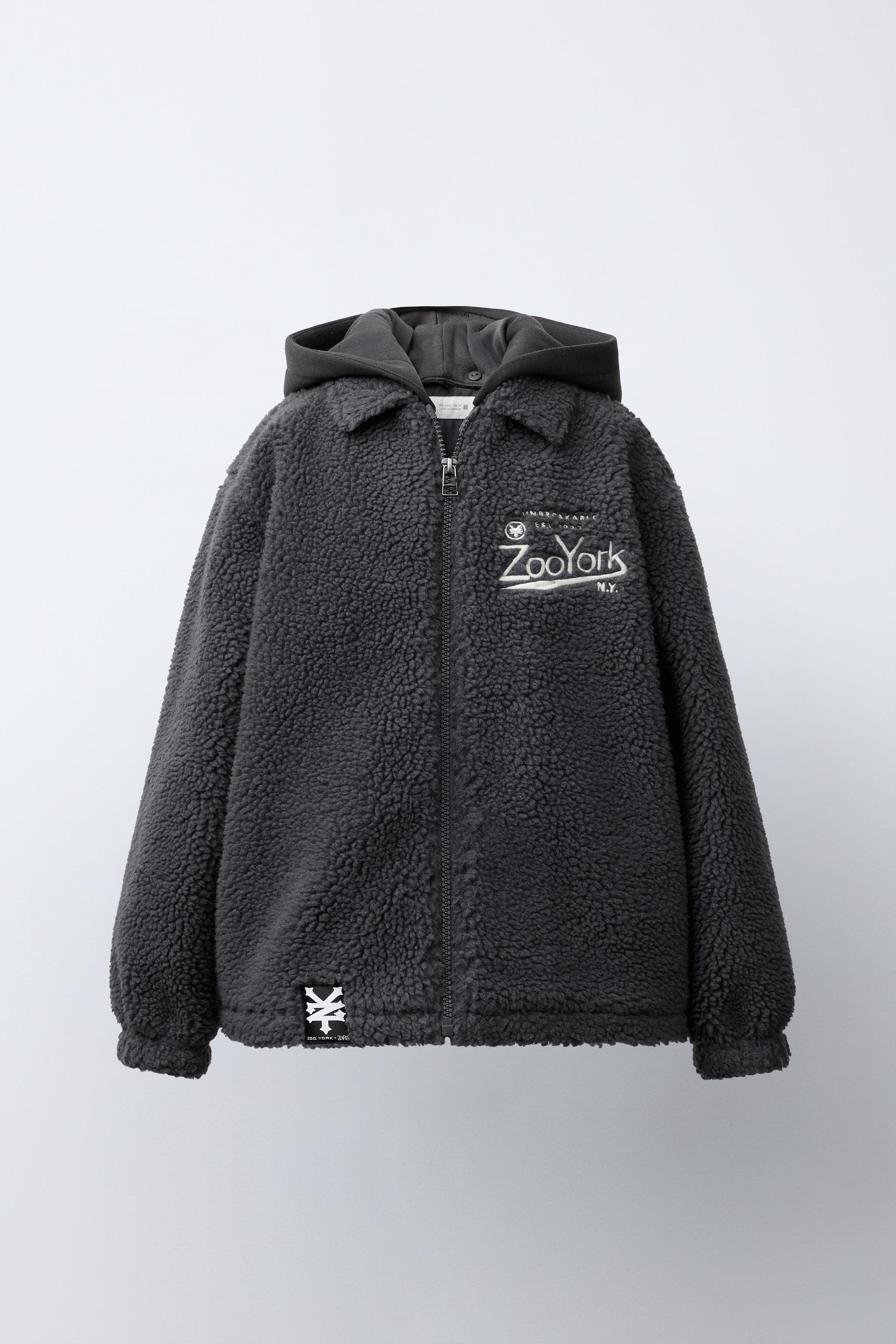 ZOO YORK® X ZARA REMOVABLE HOOD EMBROIDERED FLEECE OVERSHIRT